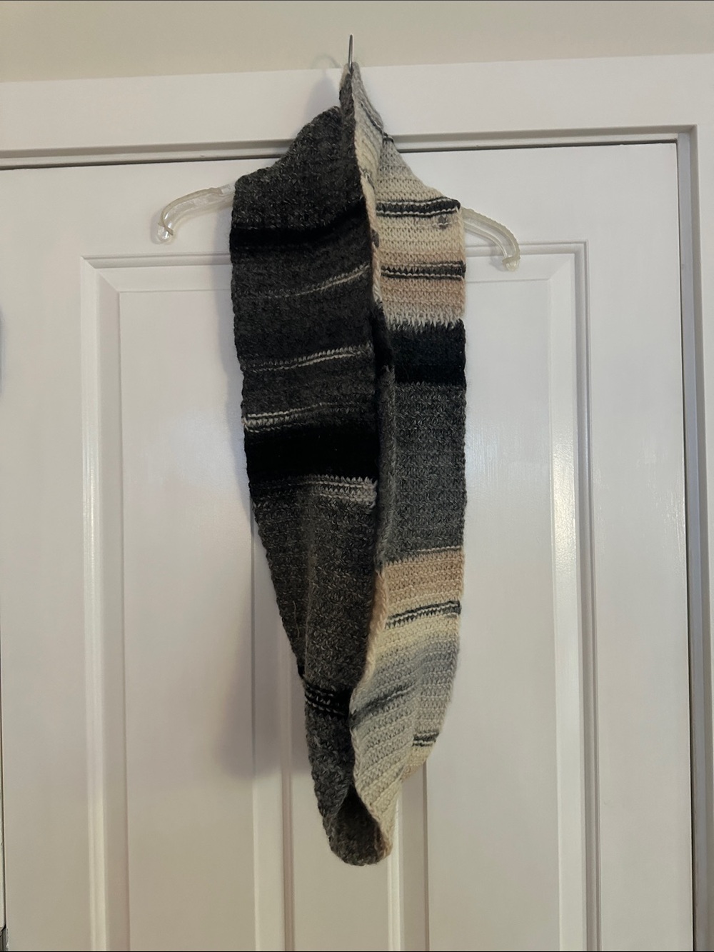 Nordstrom Striped Knit Scarf - Black, Gray & Cream